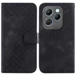 For Infinix Hot 40 / Hot 40 Pro Seven-shaped Embossed Leather Phone Case(Black)