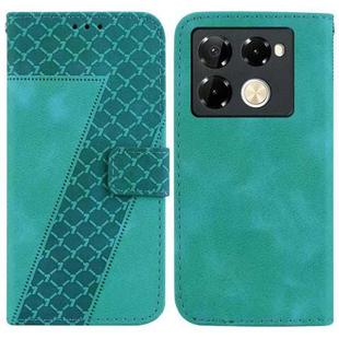 For Infinix Note 40 Pro 4G / 5G Seven-shaped Embossed Leather Phone Case(Green)