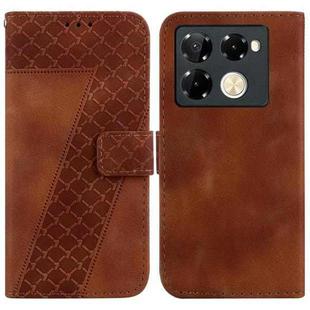 For Infinix Note 40 Pro+ 5G Seven-shaped Embossed Leather Phone Case(Brown)