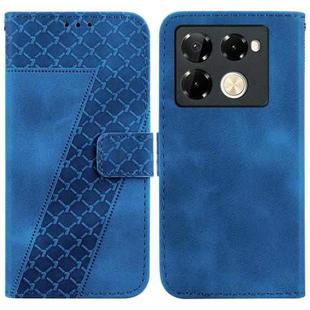 For Infinix Note 40 Pro+ 5G Seven-shaped Embossed Leather Phone Case(Blue)