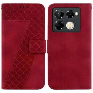 For Infinix Note 40 Pro+ 5G Seven-shaped Embossed Leather Phone Case(Red)