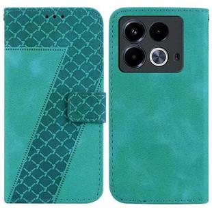 For Infinix Note 40 4G Seven-shaped Embossed Leather Phone Case(Green)