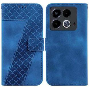 For Infinix Note 40 4G Seven-shaped Embossed Leather Phone Case(Blue)