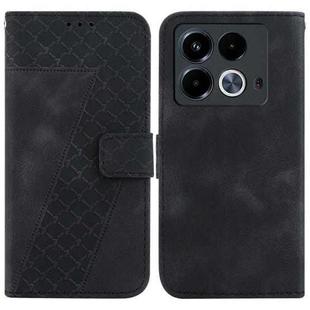 For Infinix Note 40 4G Seven-shaped Embossed Leather Phone Case(Black)