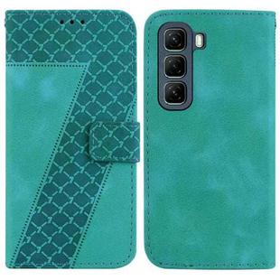 For Infinix Hot 50 4G Seven-shaped Embossed Leather Phone Case(Green)