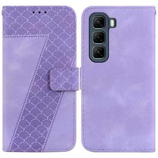 For Infinix Hot 50 4G Seven-shaped Embossed Leather Phone Case(Purple)