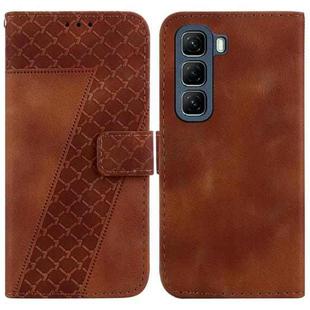 For Infinix Hot 50 4G Seven-shaped Embossed Leather Phone Case(Brown)