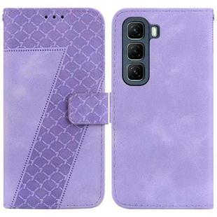 For Infinix Hot 50 5G Seven-shaped Embossed Leather Phone Case(Purple)