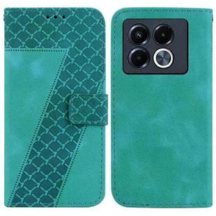 For Infinix Note 40 5G Seven-shaped Embossed Leather Phone Case(Green)