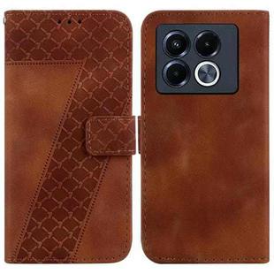 For Infinix Note 40 5G Seven-shaped Embossed Leather Phone Case(Brown)