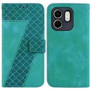 For Infinix Hot 50i / Smart 9 Seven-shaped Embossed Leather Phone Case(Green)