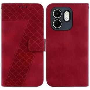 For Infinix Hot 50i / Smart 9 Seven-shaped Embossed Leather Phone Case(Red)