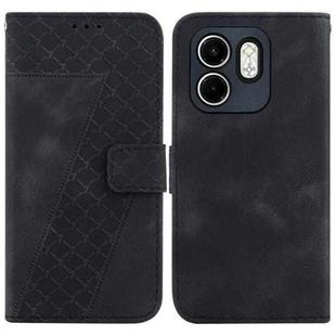 For Infinix Hot 50i / Smart 9 Seven-shaped Embossed Leather Phone Case(Black)