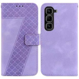 For Infinix Hot 50 Pro 4G Seven-shaped Embossed Leather Phone Case(Purple)