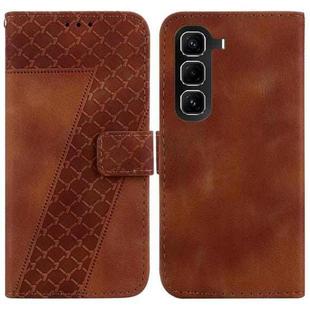 For Infinix Hot 50 Pro 4G Seven-shaped Embossed Leather Phone Case(Brown)