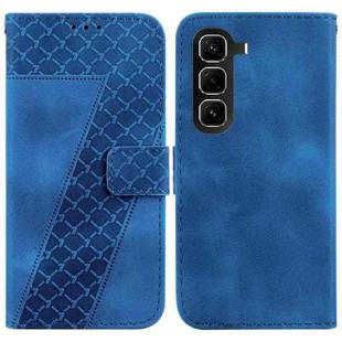 For Infinix Hot 50 Pro 4G Seven-shaped Embossed Leather Phone Case(Blue)
