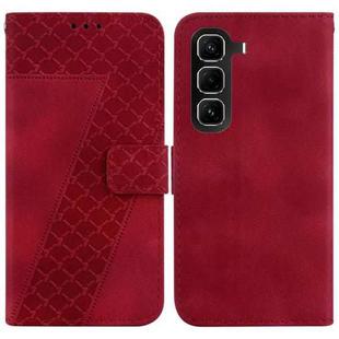 For Infinix Hot 50 Pro+ 4G Seven-shaped Embossed Leather Phone Case(Red)