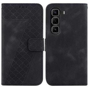 For Infinix Hot 50 Pro+ 4G Seven-shaped Embossed Leather Phone Case(Black)