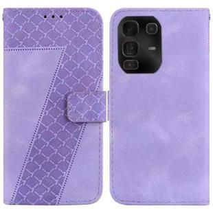For Infinix Note 50 Pro+ Seven-shaped Embossed Leather Phone Case(Purple)