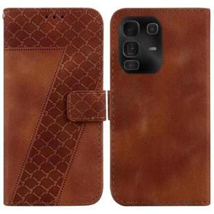For Infinix Note 50 Pro+ Seven-shaped Embossed Leather Phone Case(Brown)
