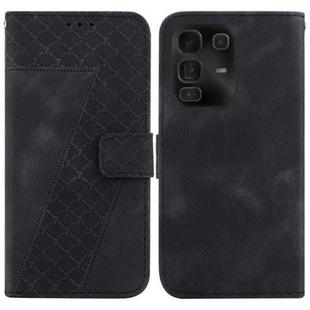For Infinix Note 50 Pro+ Seven-shaped Embossed Leather Phone Case(Black)