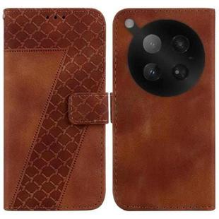 For Infinix Zero 40 4G / 5G Seven-shaped Embossed Leather Phone Case(Brown)
