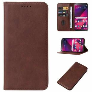 For BLU View 1 Magnetic Closure Leather Phone Case(Brown)