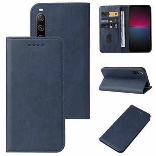 For Sony Xperia 10 IV Magnetic Closure Leather Phone Case(Blue)