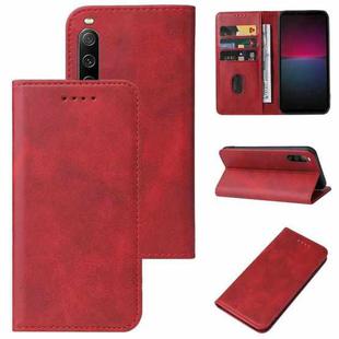 For Sony Xperia 10 IV Magnetic Closure Leather Phone Case(Red)