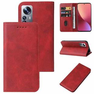 For Xiaomi 12 Magnetic Closure Leather Phone Case(Red)