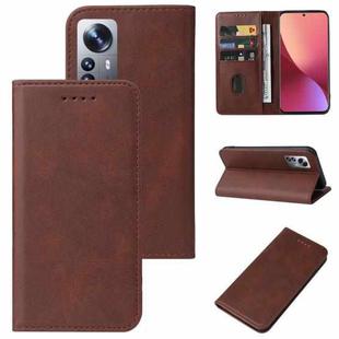 For Xiaomi 12 Pro Magnetic Closure Leather Phone Case(Brown)