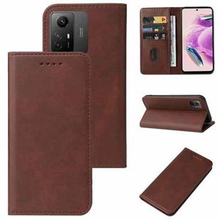 For Xiaomi Redmi Note 12S Magnetic Closure Leather Phone Case(Brown)