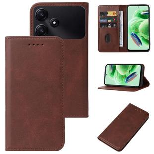For Xiaomi Poco M6 Pro Magnetic Closure Leather Phone Case(Brown)