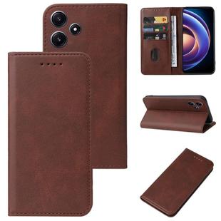 For Xiaomi Redmi Note 12R Magnetic Closure Leather Phone Case(Brown)