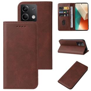 For Xiaomi Redmi Note 13 5G Magnetic Closure Leather Phone Case(Brown)