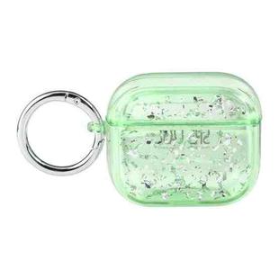 For AirPods Pro 2 Silver Foil Epoxy Bluetooth Earphone Protective Case(Green)