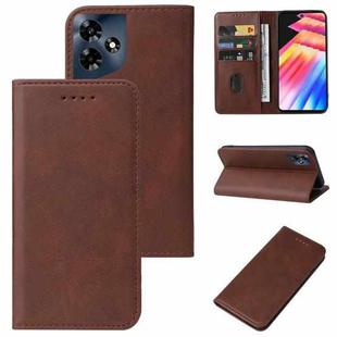 For Infinix Hot 30 Magnetic Closure Leather Phone Case(Brown)