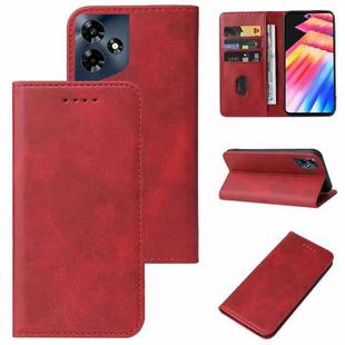 For Infinix Hot 30 Magnetic Closure Leather Phone Case(Red)