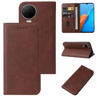 For Infinix Note 12 2023 Magnetic Closure Leather Phone Case(Brown)