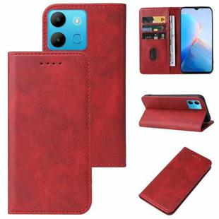 For Infinix Smart 7 Magnetic Closure Leather Phone Case(Red)