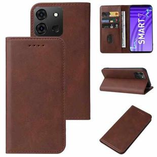 For Infinix Smart 7 India Magnetic Closure Leather Phone Case(Brown)