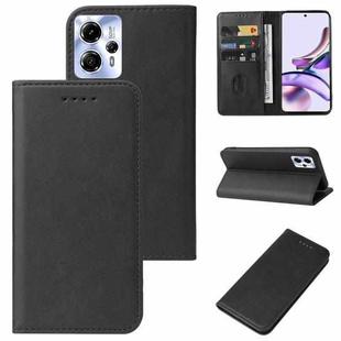 For Motorola Moto G13 Magnetic Closure Leather Phone Case(Black)