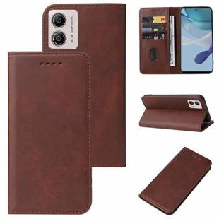 For Motorola Moto G53 Magnetic Closure Leather Phone Case(Brown)