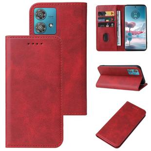 For Motorola Edge 40 Neo Magnetic Closure Leather Phone Case(Red)