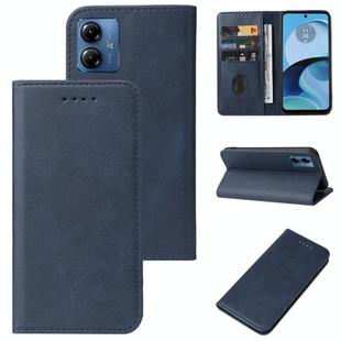 For Motorola Moto G14 Magnetic Closure Leather Phone Case(Blue)