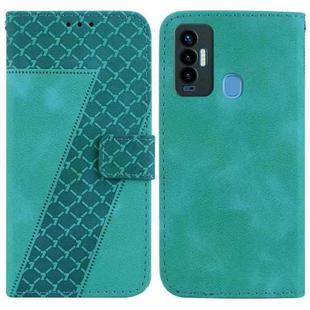 For Tecno Camon 18i 7-shaped Embossed Leather Phone Case(Green)
