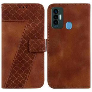 For Tecno Camon 18i 7-shaped Embossed Leather Phone Case(Brown)