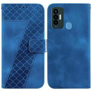 For Tecno Camon 18i 7-shaped Embossed Leather Phone Case(Blue)