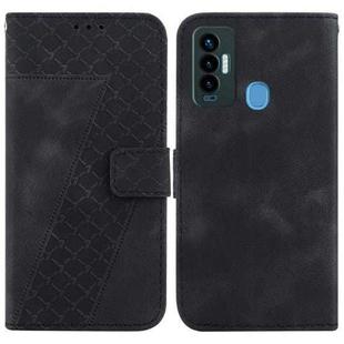 For Tecno Camon 18i 7-shaped Embossed Leather Phone Case(Black)