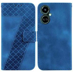 For Tecno Camon 19 7-shaped Embossed Leather Phone Case(Blue)